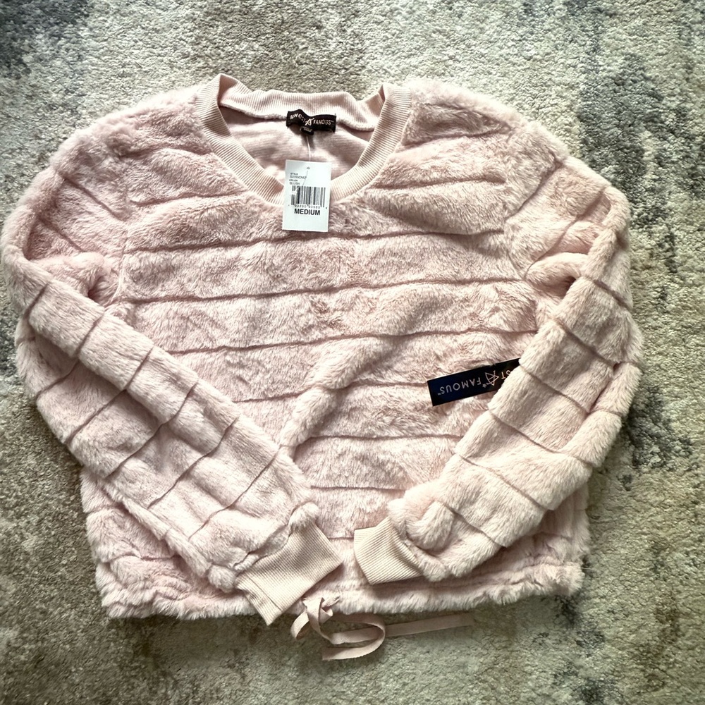 Pink Faux Fur Sweater